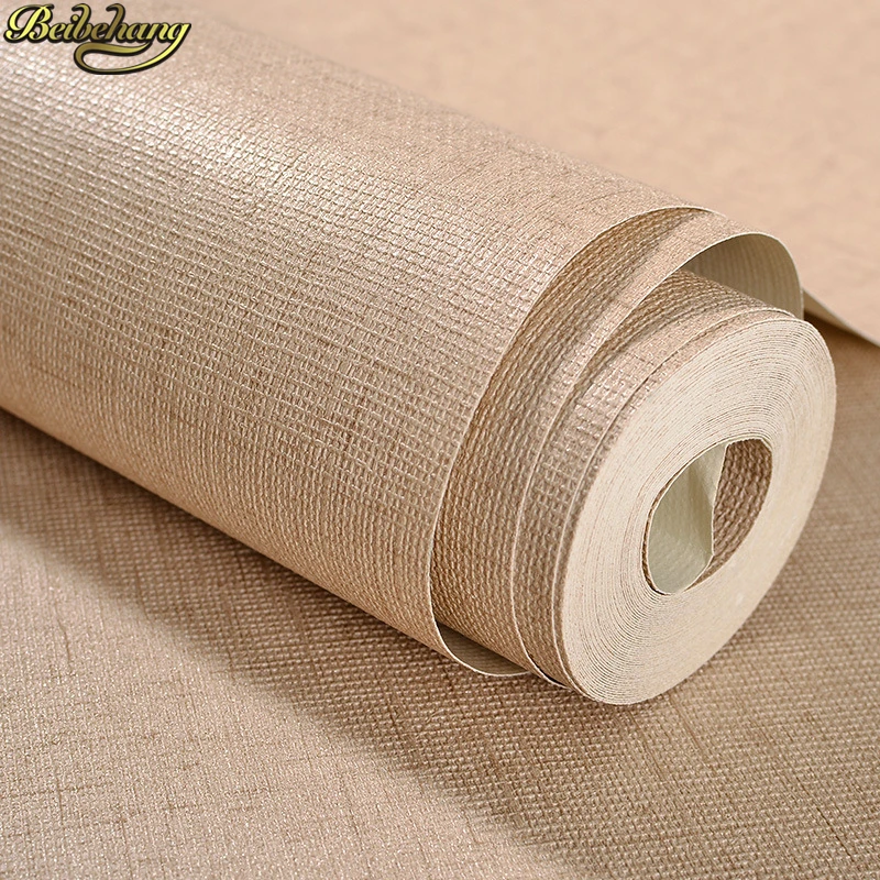 

beibehang Modern minimalist hotel linen wallpaper Solid Color Modern Simple Wallpaper For Bedroom 3D Wall Paper for living room