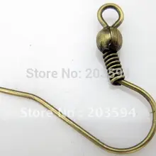 2000 шт 18 мм состаренная бронза мяч& Серьга-пружина крючки