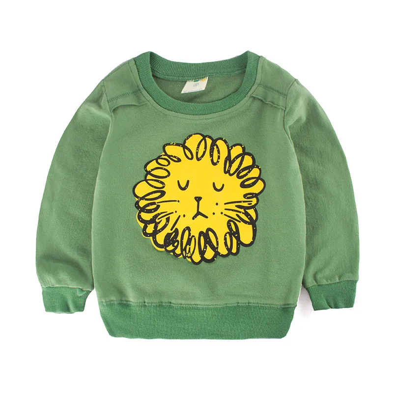 Детские толстовки с капюшоном на весну-осень; хлопковый свитер для мальчиков и девочек с принтом машинки, автобуса и животных; пальто для малышей; топы; детская одежда