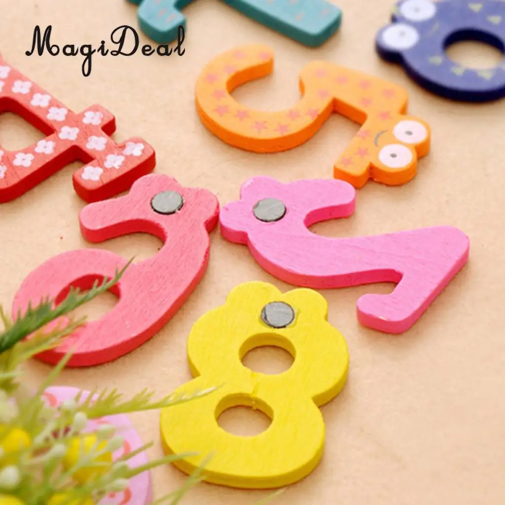2 set Wooden Magnetic Number & Magnetic Letters A-Z Alphabet Learning Wooden Fridge Magnets Kid Educational Math Counting Toys