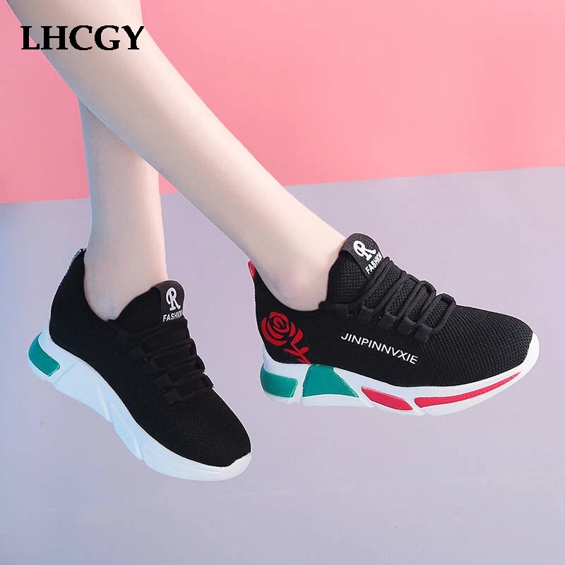 

Women Sneakers Mesh Casual shoes Platform Sport Shoes Woman Flats Breathable Lace Up Sneaker White Shoes zapatos mujer 7673