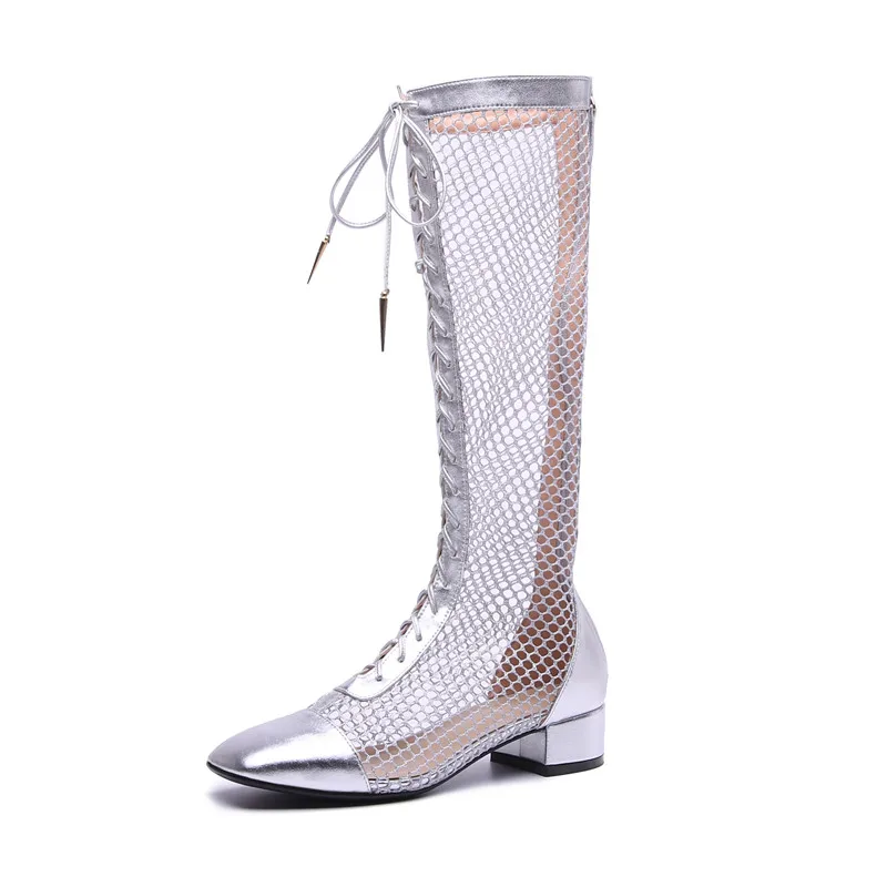 Ankle Cm Calidad Zapatos black Moda Botas De silver Alta Plata High High Black 3 Verano Mujeres 2018 5 Charol v6wF4xqA