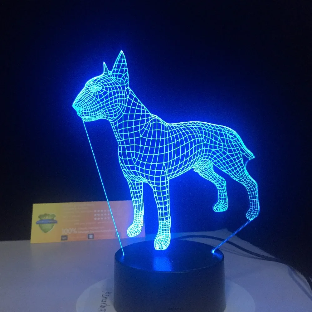 

Bull Terrier Dog 3D Lampen 7 Color USB Night Lamp LED for Kids Birthday Creative Bedside Decor Gift Support Free Dropshipping