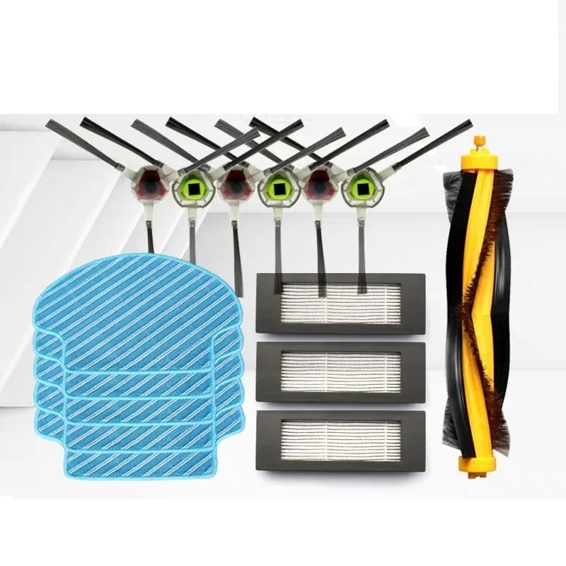 

for ecovacs deebot ozmo 610 robot vacuum cleaner parts Main roller side brush hepa filter mop cloth replacement kit