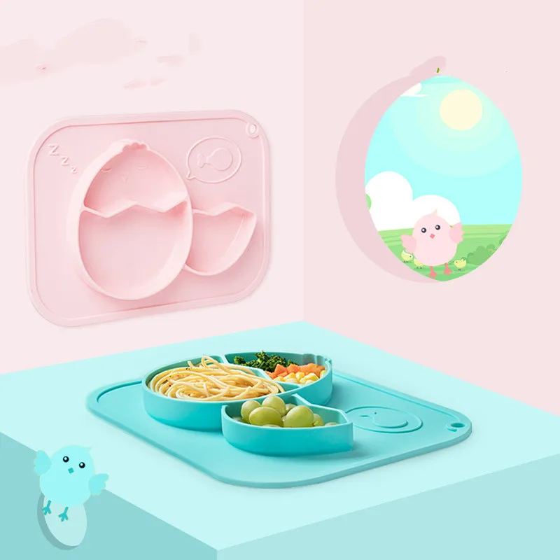 

Kids Silicone Chicken Shaped Meal Plate,Baby Food Feeding Plates,Baby Scald-proof Bowl, Baby Dishes,Baby Eating Plates