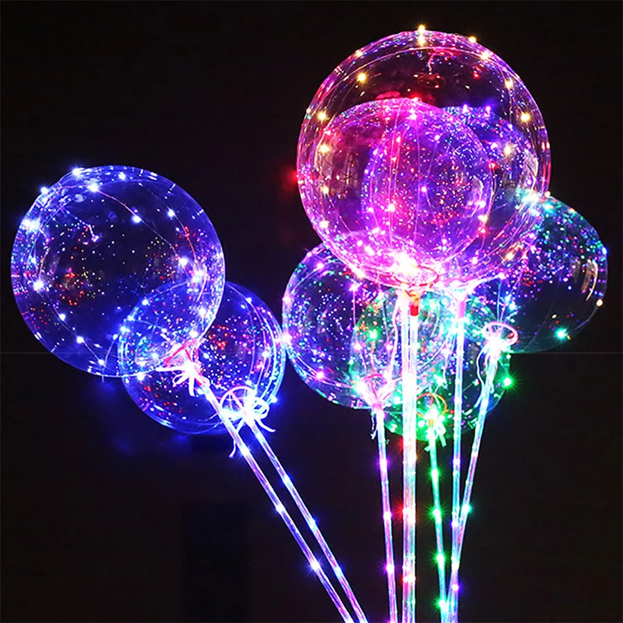 

Colorful Led balloon Kids Party decoration Transparent Wave Ball Glowing Balloons Hot air baloon Star Light Wave Balls