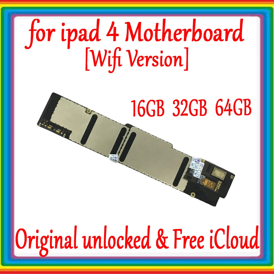 Wi Fi версии для ipad4 материнская плата со всеми не блокирующийся 100% оригинал