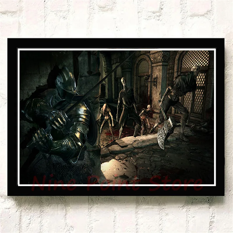 Dark Souls игровой бумажный плакат с покрытием для гостиной стены дома Современный художественный декор плакат Принт Бескаркасный - Цвет: Темный хаки