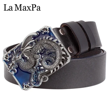 

Fashion Men belt gift men's genuine leather belt dragon buckle Train Your Dragon belt Square buckle flying dragon