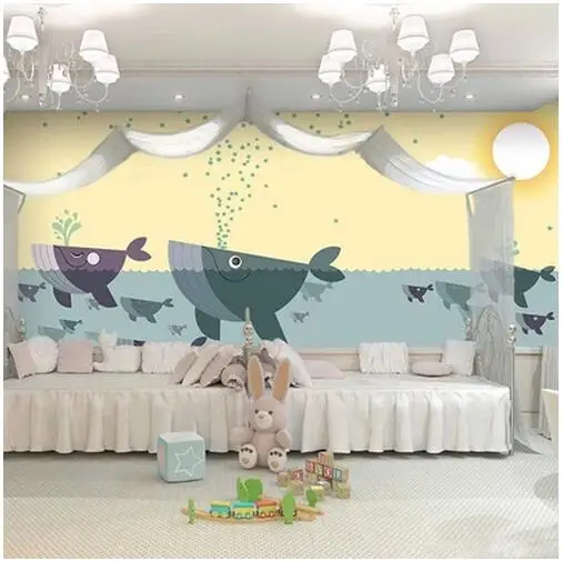 Aliexpress Children S Bedroom Wallpaper Cartoon Nursery Children S Bedroom Wallpaper Cartoon Nursery Restaurant Put A Large Mural Background Underwater World