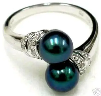 

Black shell Pearl Ring size 7 8 9# A109