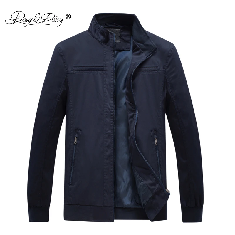 

DAVYDAISY 2019 New Arrival Autumn Man Jacket Thin Stand Collar Male Jacket Plus Size 3XL 4XL 5XL 6XL Black Man Coat JK093