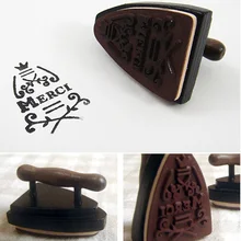 Романтический творческий изысканный Французский Merci деревянная резиновая печать DIY Железный стиль дневник деревянный штамп для дома