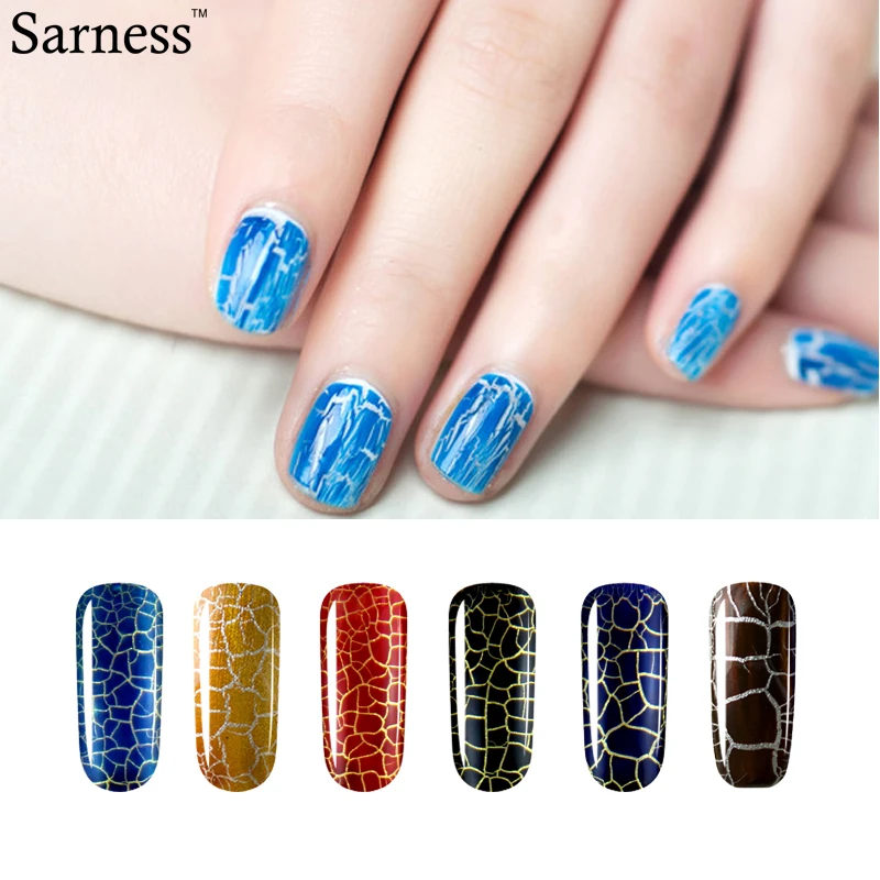 sarness 8ml Cracking gel Varnish Lacquer Professional 12 Colors Crack UV LED Soak Off UV Nail