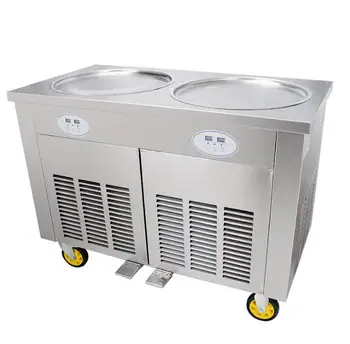 

48cm double Round Pan Fried Ice Cream Roll Machine,Commercial Fried Milk Yogurt Machine, Ice Cream Maker