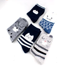 Женские зимние утепленные носки из кроличьей шерсти, женские теплые носки со снежинками, женские хлопковые носки, носки с рисунком животных, 5 пар/лот