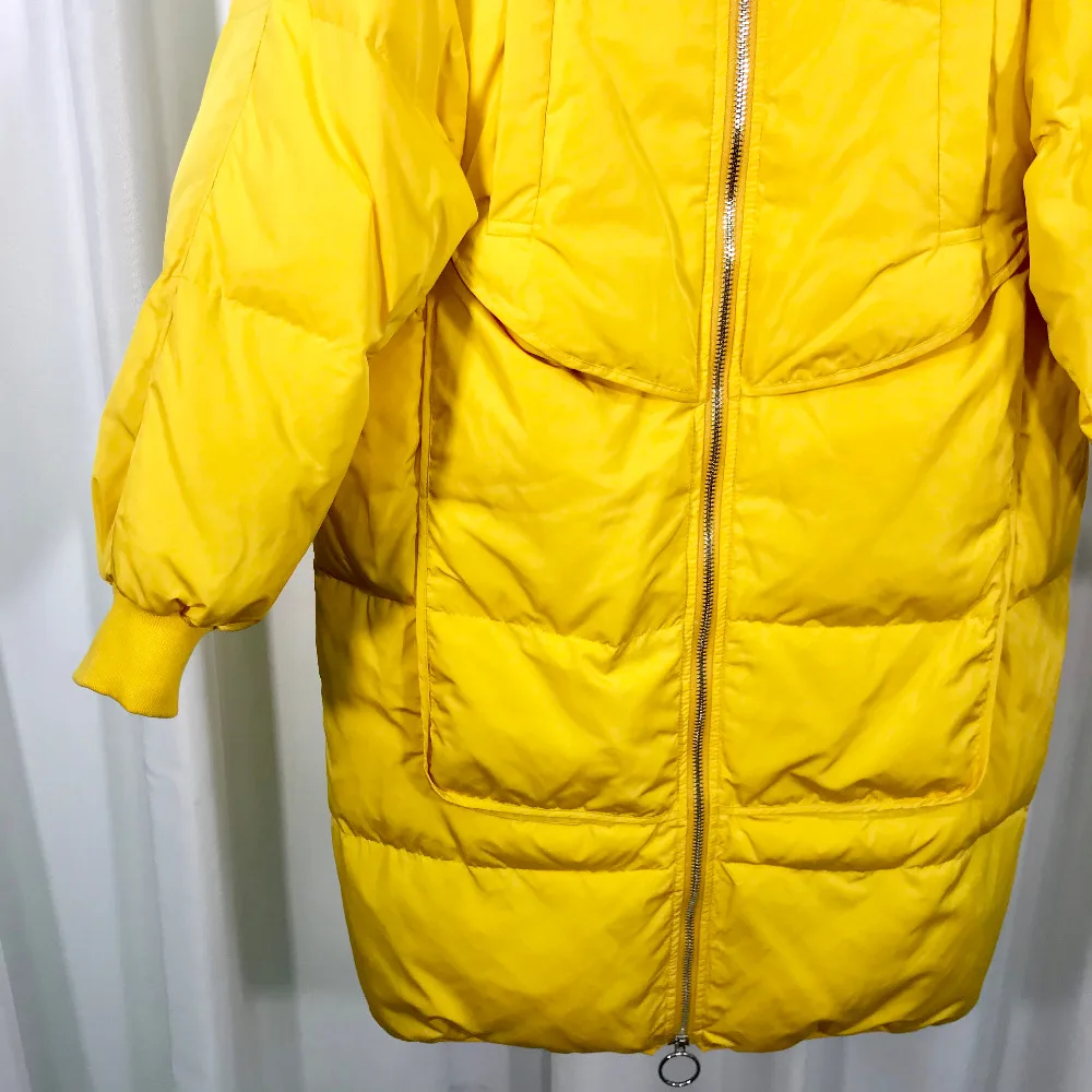 Chaud Veste Lâche Femelle Canard À Naturel Raton Laveur Long Jaune Down Duvet Femmes Bas Vers Capuchon 2018 De Blanc Hiver Le Manteaux Réel Parkas Fourrure U5F6wxHqA