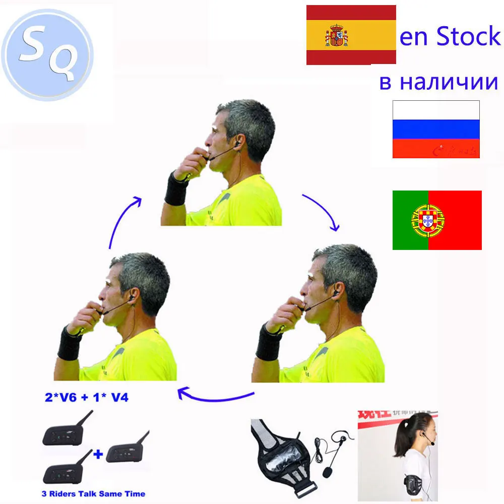 

3 Referees Talk same time Football Referee Judger Arbitration Walkie Talkie Football Coach Referee Headset