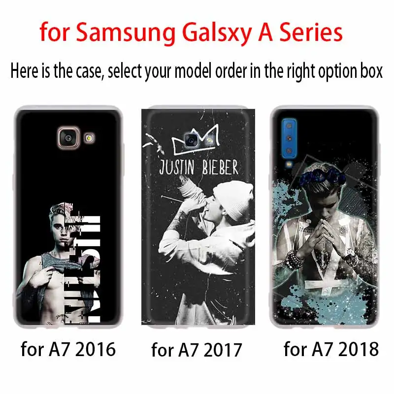 Cover Silicone case For Samsung Galaxy A6 A8 A9 A7 A5 A3 Plus 2018 2017 2016 2015 A6S Star Justin Bieber