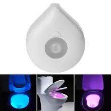 8 цветов Светодиодная лампа для уборной умный датчик движения тела лампа Ванная комната Туалет пассивный инфракрасный датчик ночного освещения автоматический активированный светодиодный Туалет DecorLight