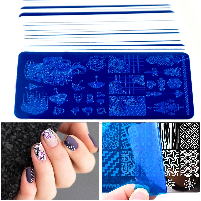 

1pc Nail Stencil Rectangle Animal/Butterfly/Flower Medal Nails Art Stencil Image DIY Stencils Stamp Nail Salon Template Tool#SPV