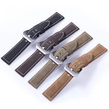 neway Frosted Cowhide Leather Watch Band Wrist Strap 316L Steel Buckle 18mm 20mm 22mm 24mm Replacement Bracelet Belt Black Brown 24mm silicone rubber watch band for sony smartwatch 2 sw2 dual brush 316l stainless steel buckle strap wrist belt bracelet black