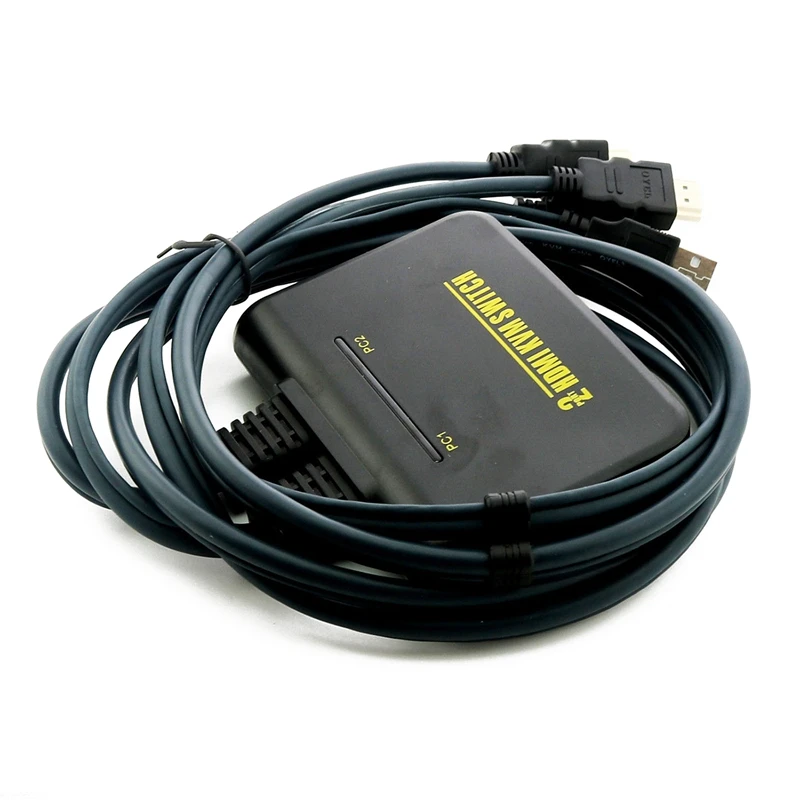1X2 порт USB HDMI KVM переключатель с кабелем для клавиатуры двойным монитором