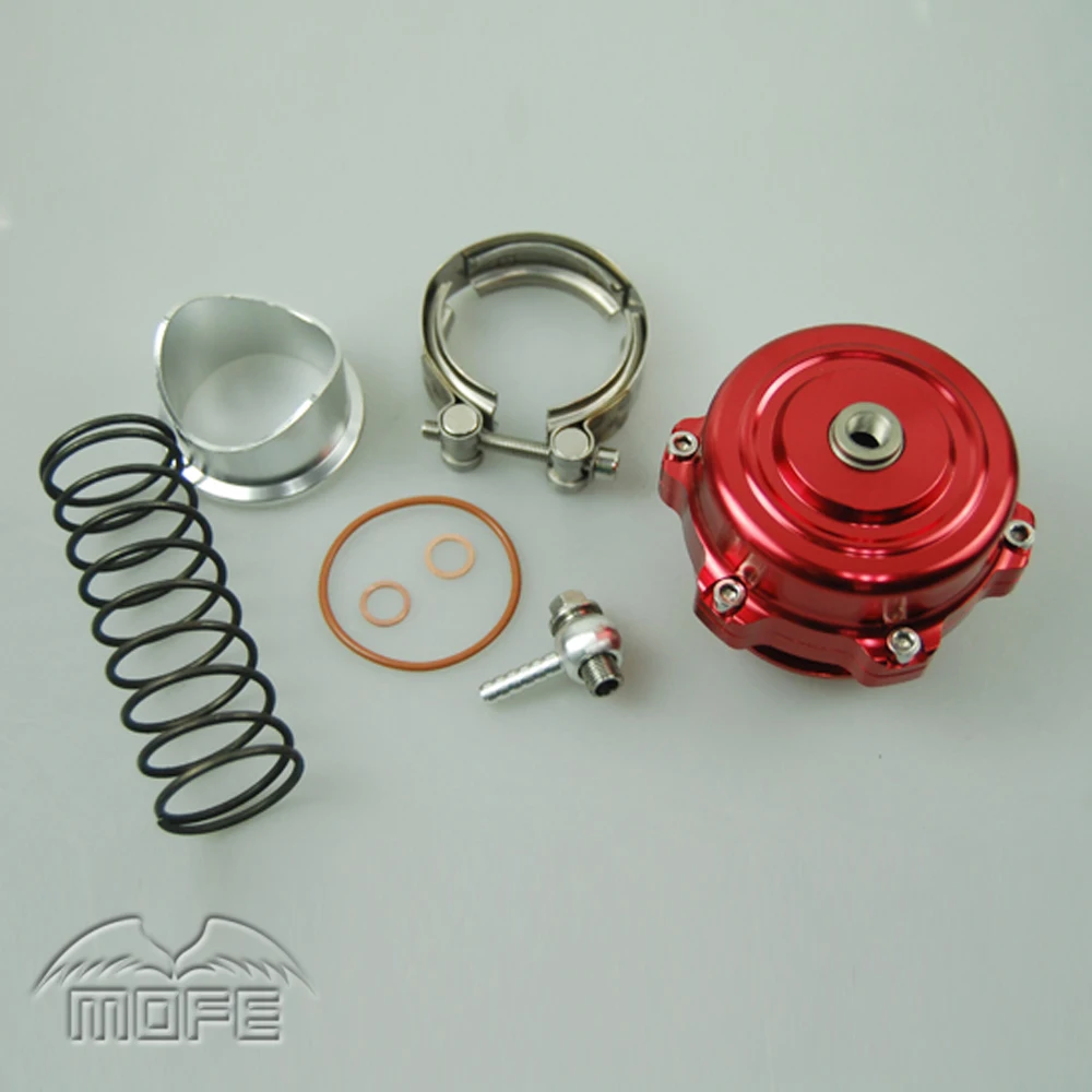MOFE Red Universal 35 PSI Turbo Boost 50mm V Band Blow Off Valve Aluminum BOV With Flange Clamp