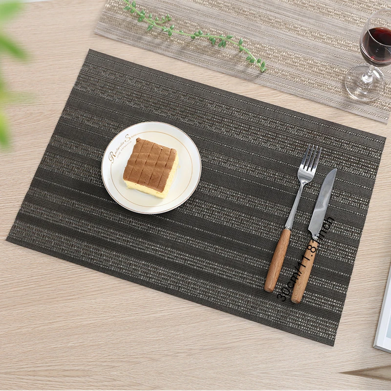 

Fashion Pvc Dining Table mat Europe Style Kitchen Rectangular Non-Slip Heat Insulation Placemat Bowl Plate Cup Pad Accessories