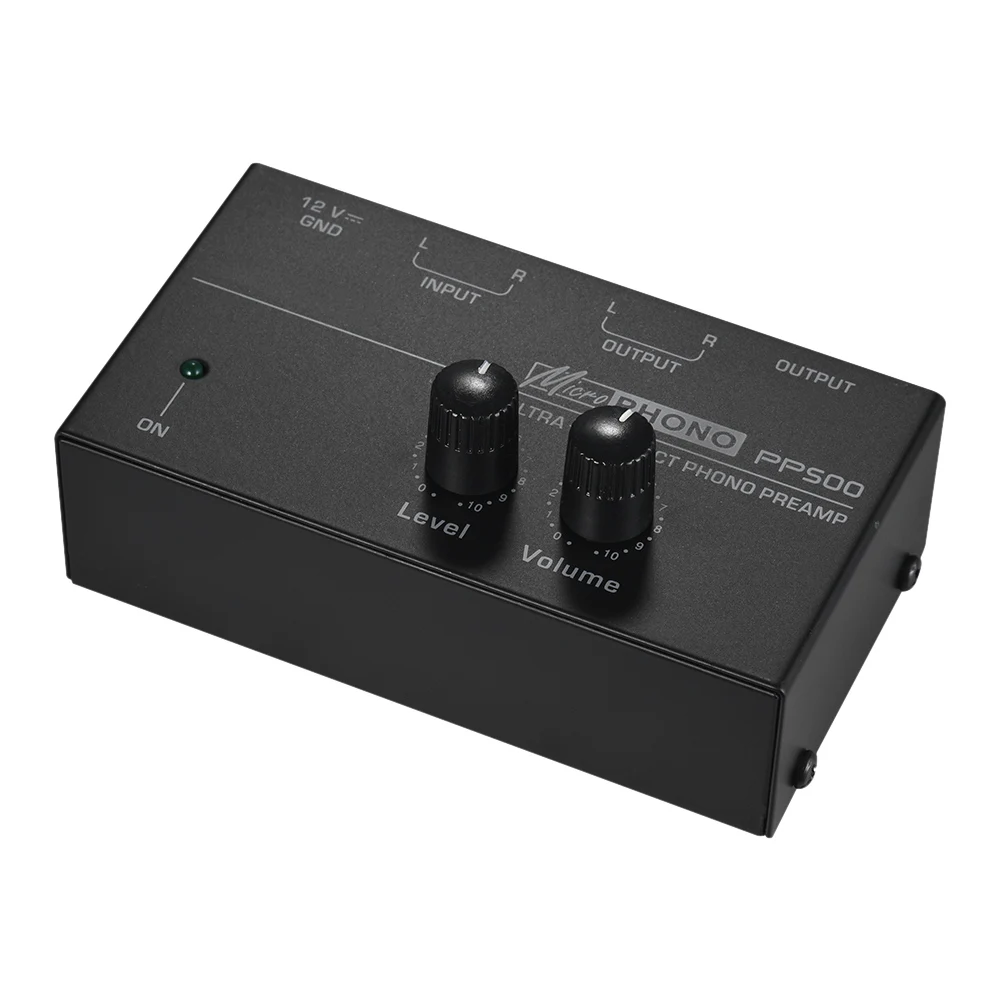 

Ultra-compact Phono Preamp Preamplifier with Level & Volume Controls RCA Input & Output 1/4" TRS Output Interfaces