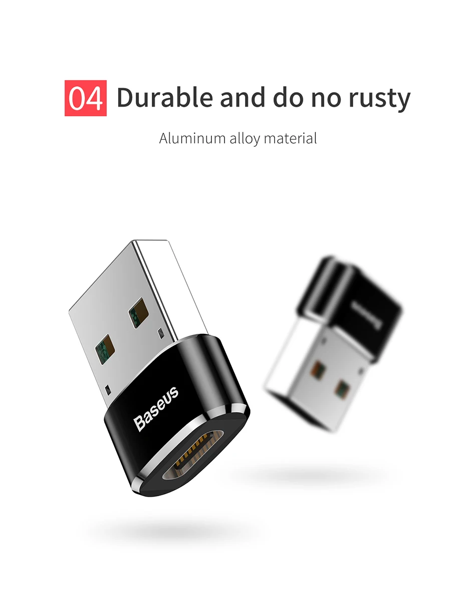 Адаптер Baseus USB на usb type C OTG USB-C конвертер type-c адаптер для samsung S10 Xiaomi Mi 9t Oneplus 7 6t USB OTG разъем