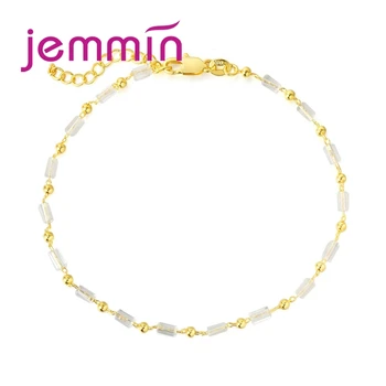 

New Fashion Hot Sale Multi-colored CZ Stone 925 Sterling Silver Anklet Beach Style Romantic Woman Girls Favorite Birthday Gift