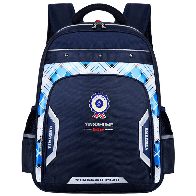 Водонепроницаемые детские школьные ранцы для мальчиков и девочек темно-синие детские школьные рюкзаки светоотражающие полосы дизайн Mochila Infantil - Цвет: royal blue