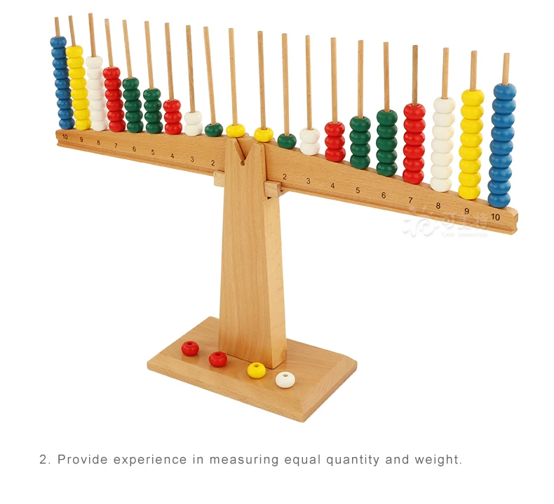 Материалы по системе Монтессори Деревянные весы арифметический баланс красочные детские математические игрушки раннее образование домашние школьные учебные принадлежности