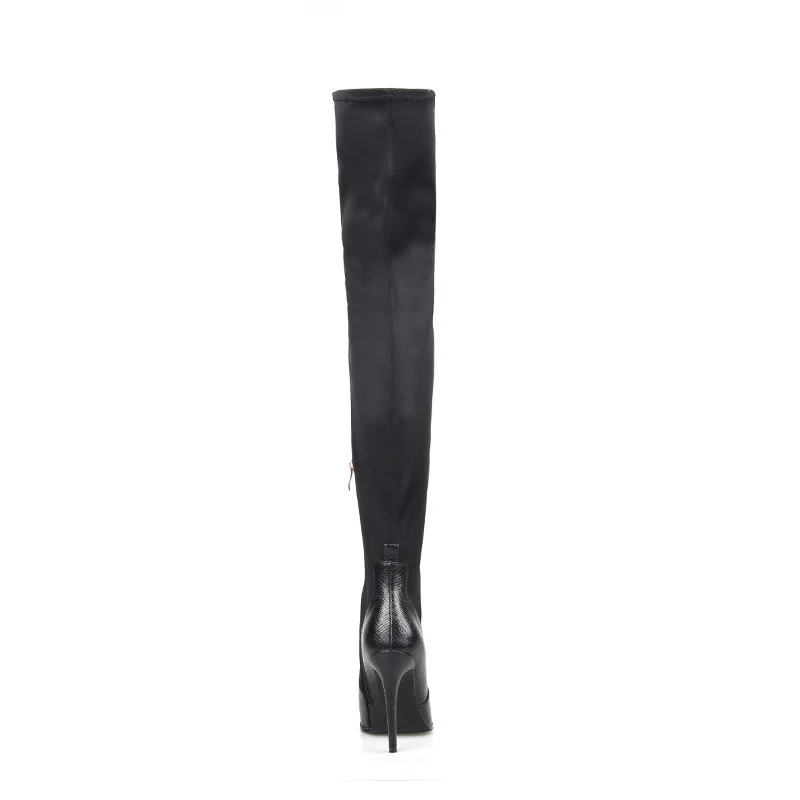 Модные осенне-зимние ботинки Asumer черного цвета модельные туфли с острым носком на очень высоком тонком каблуке на молнии модные ботфорты