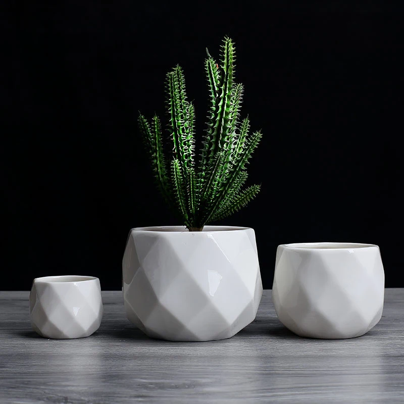 Европейский стиль украшения гостиной орнамент керамическая ваза цветочный горшок для суккулентных растений белая керамика