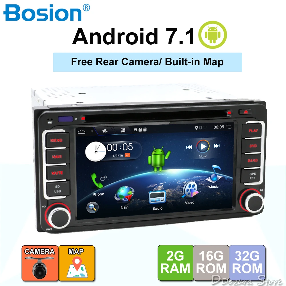 

Android 8.0 car dvd player for Toyota Hilux VIOS Old Camry Prado RAV4 Prado 2003 2004 2005 2006 Quad Core