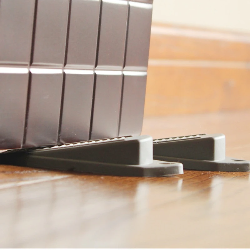 Door Wedge Shaped Rubber Door Stops Non-Slip Black Rubber Door Buffers for Office Home  5