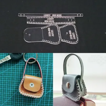 

Acrylic Stencil Laser Cut Template Diy Leather Handmade Craft Mini Coin Purse Key Ring Pendant Sewing Pattern 45x55x20mm