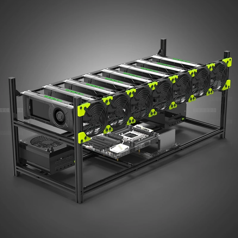 BTC Miner Case Server Rack 8 GPU Aluminum Stackable Mining Rig Open Air Frame For Ethereum Mining ETH ETC Bitcon XMR ZCash BTC Miner Case Server Rack 8 GPU Aluminum Stackable Mining Rig Open Air Frame For Ethereum Mining ETH ETC Bitcon XMR ZCash