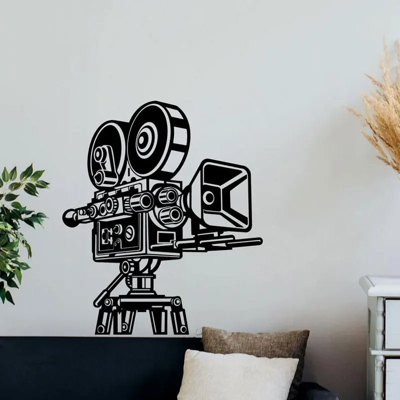 Retro Camera Wall Decal Cinema Video Film Decor Gift Vinyl Sticker Wall Decal Cinema Video Film Decor Gift
