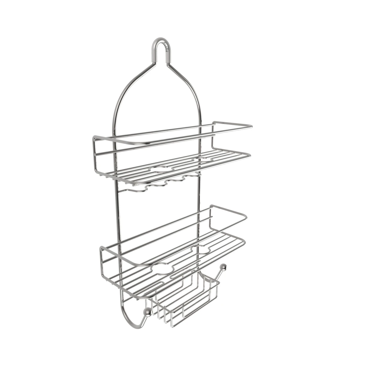 

Showerhead Shower Caddy Shelves Hooks Washcloth Shampoo Soap Razor Holder