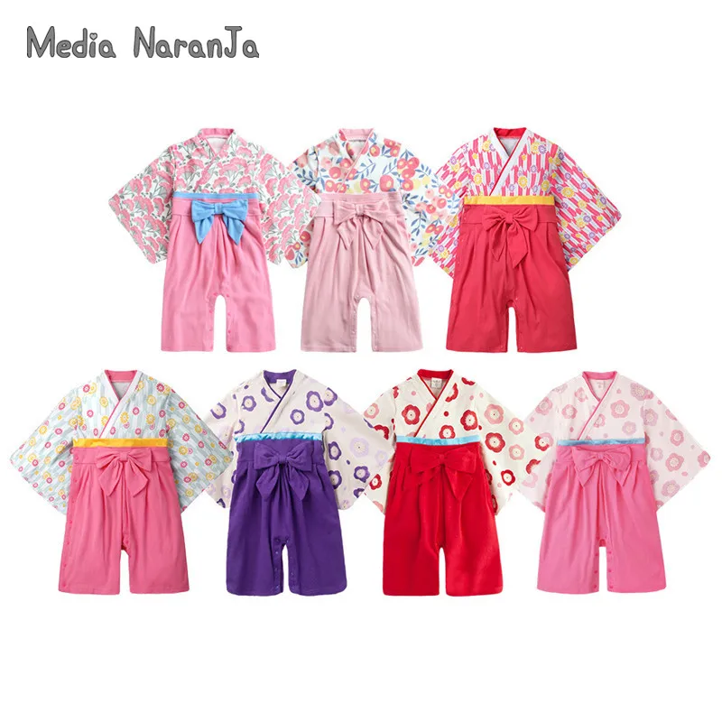 

2019 Spring Autumn Baby girls Long Sleeved kimono Clothes infant toddler birthday holiday Christmas outfits gift