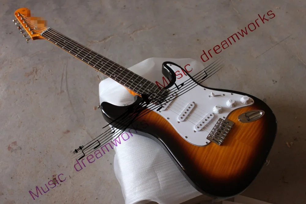 China's firehawk guitar Wholesale custom shop electric guitar ST body of the alder and The grain of tiger stripes maple