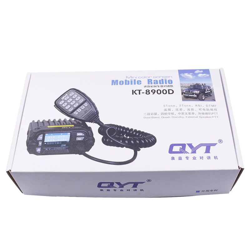 QYT KT-8900D 25 W Автомобиль конной двухстороннее радио с Кабель для программирования обновления KT-8900 миниатюрный переносной радиоприемник с Quad