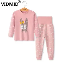 Vidmid детские для мальчиков и девочек с изображением героев мультфильмов и цветочным принтом, комплекты одежды для сна для детей Костюмы комплекты из хлопка для маленьких девочек; комплекты одежды 4062 01
