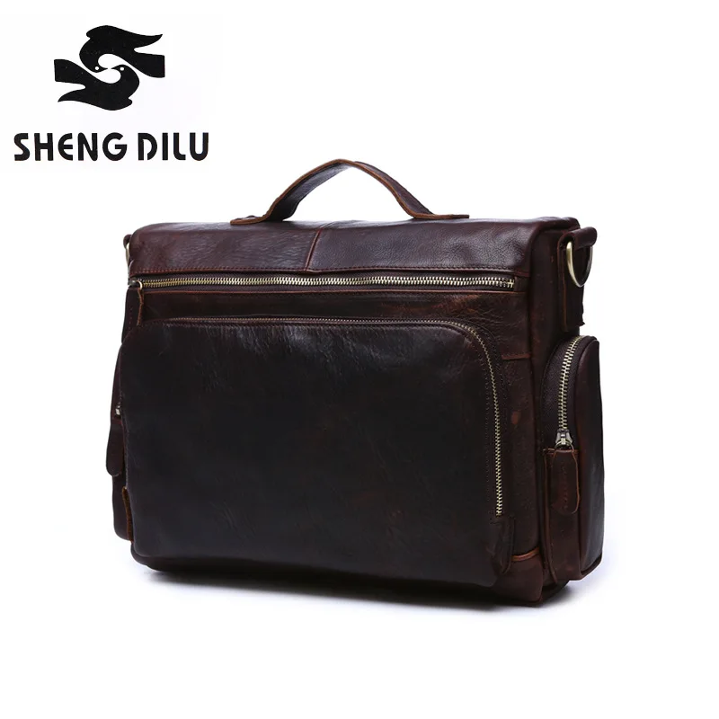 

2017 NEW Genuine Leather Men Bags Fashion Man Crossbody Shoulder Handbag Men Messenger Bags Male Briefcase Men's Travel Bag 1623