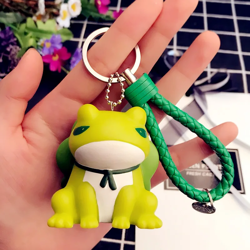

High Quality Green Riches Money Toad Coin Frog Keychain Keyring Creative Jewelry