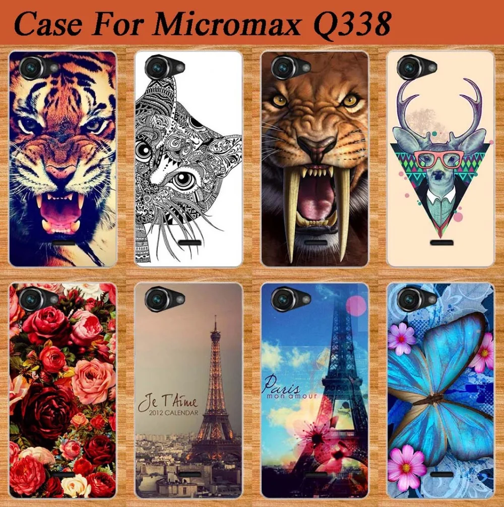 Чехол Для Micromax Q338 q338 с изображением милой Совы тигра кота и т. д. животных |