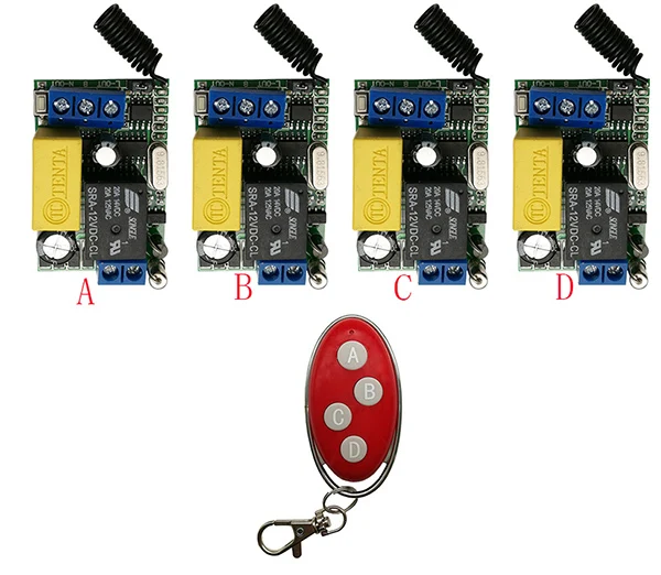 AC220V 10A 1CH RF Беспроводной мини-реле приемника пульты дистанционного управления с красным эллиптический по сниженным ценам